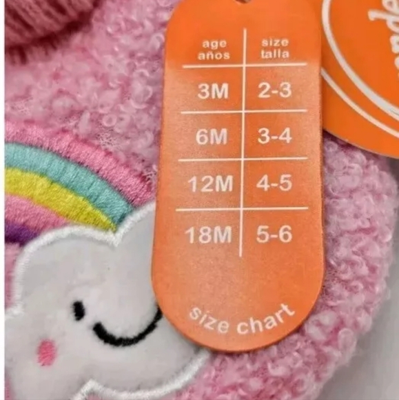 New Wonder Nation Baby Girls Rainbow Bootie Slippers, Sizes 5 - Picture 6 of 6